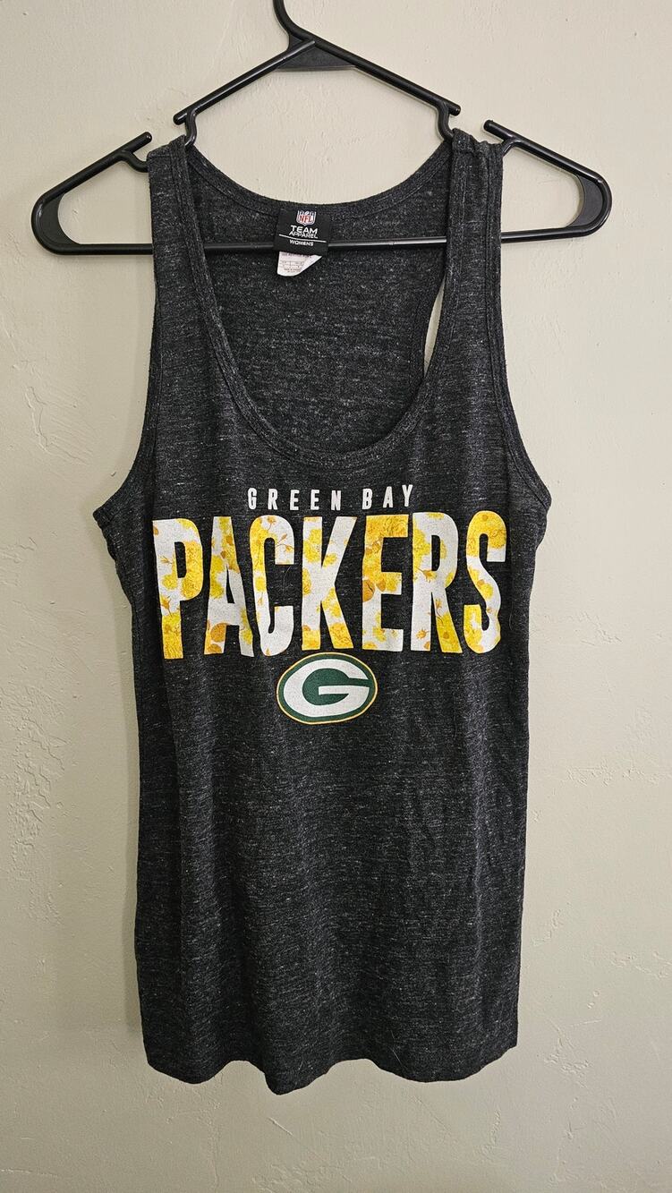 Green Bay Packers Gray Graphic Tank Top | NFL Team Apparel | Size S